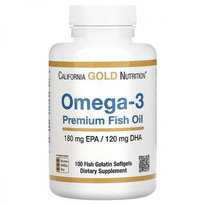 Омега-3 преміального класу від California Gold Nutrition – 100 капсул Фото № 1