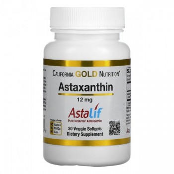 Астаксантин California Gold Nutrition Astaxanthin 12 мг 30 м'яких рослинних таблеток