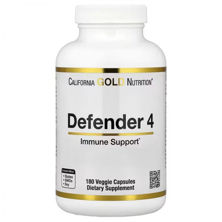 Комплекс для зміцнення імунітету Defender-4, California Gold Nutrition, 180 капсул Фото № 1