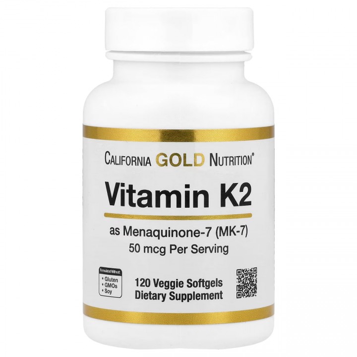 Вітамін K2 California Gold Nutrition, 120 капсул Фото № 1