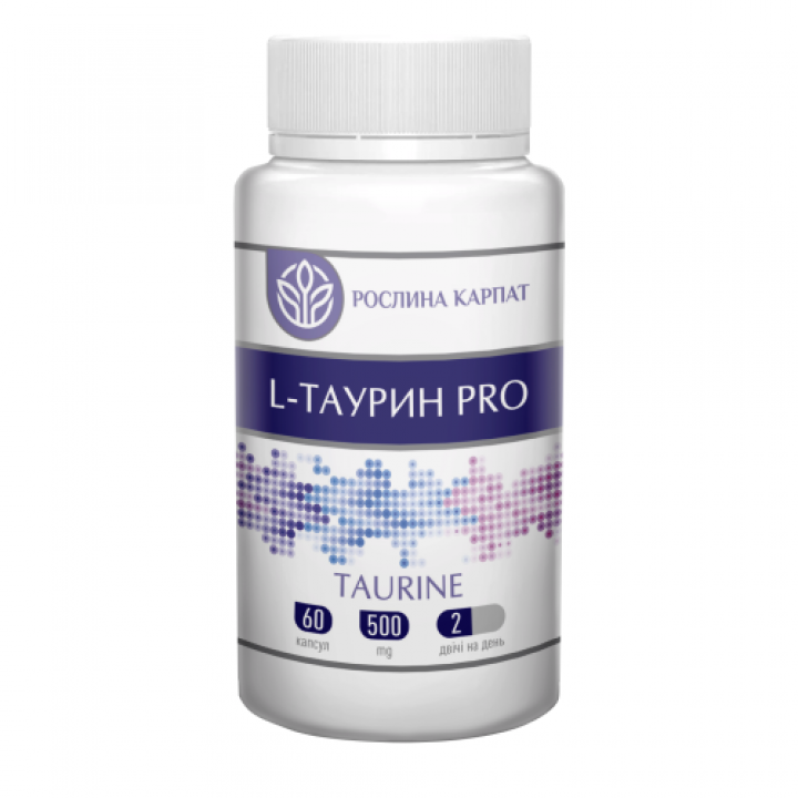 L-Таурин PRO (60 капсул)  Амінокислота для підтримки енергії, нервової системи, серця та печінки Фото № 1