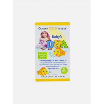 Омега-3 з вітаміном D3 для дітей, California Gold Nutrition Baby's DHA Omega-3 with Vitamin D3 59 мл