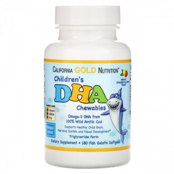 Омега-3 жувальна для дітей, California Gold Nutrition, 180 капсул