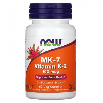 Вітамін K2, 100 мкг, NOW Foods 60 капсул