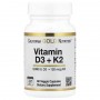 Вітамін D3 + K2 (MK-7) California Gold Nutrition — 60 капсул Фото № 2
