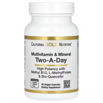 Мультивітаміни для щоденного прийому, California Gold Nutrition 60 рослинних капсул