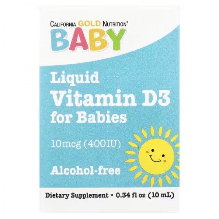 Дитячий Вітамін D3 400 МО – краплі 10 мл California Gold Nutrition Фото № 1